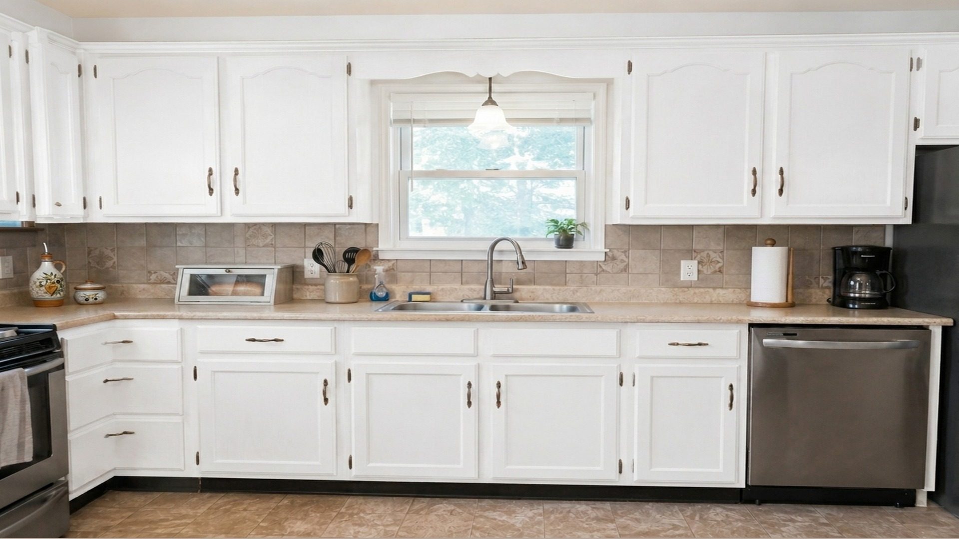 After: cabinet refinishing by Bath Professional