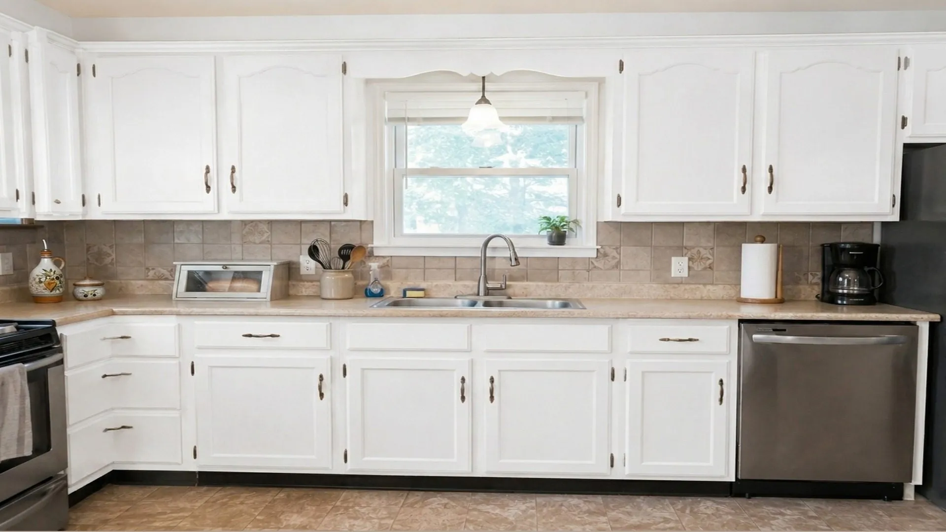 After: cabinet refinishing by Bath Professional